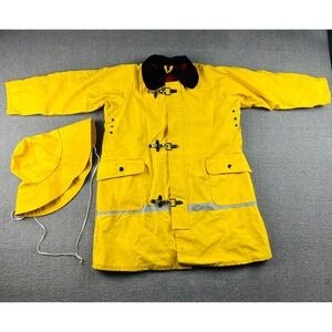 Vintage Wippette Kids Rain Coat Hat Set Unisex Kids M (5/6) Yellow Lined Outdoor